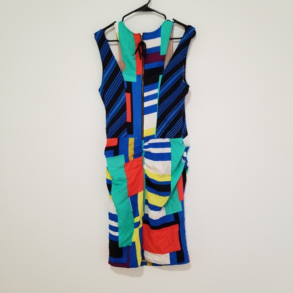 🌸 Rare! Tracy Reese Silk Cutout Colorblock Multiblock T Dress Size 8 - Picture 3 of 11